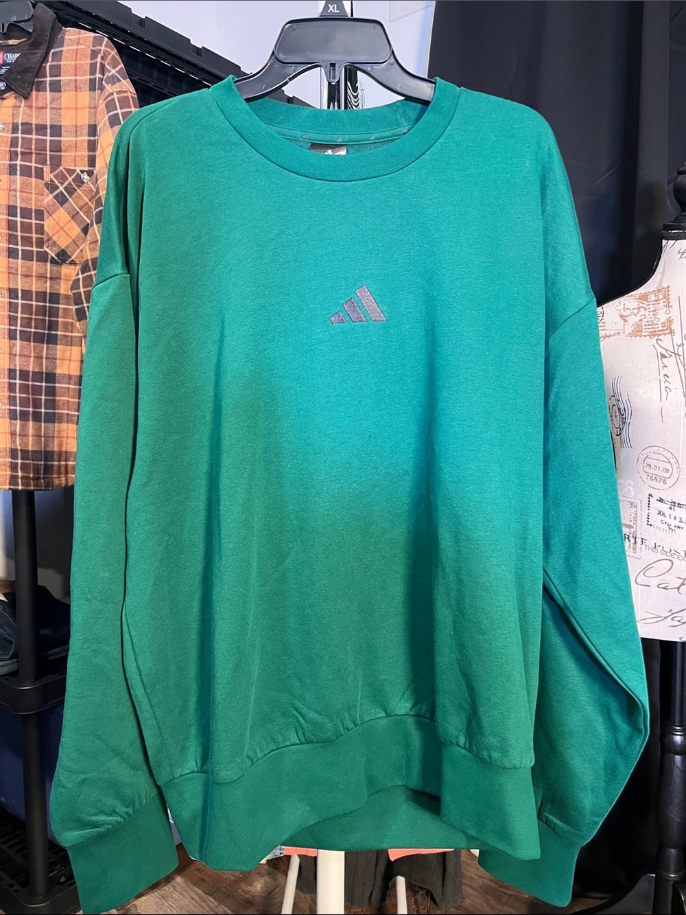 adidas Men's Emerald Green Crewneck Sweatshirt